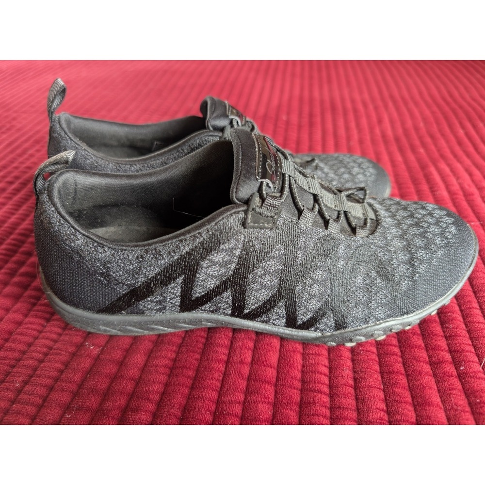 Skechers Breathe Easy Infi-Knity Memory Foam Slip On Sneakers Black Womens 6